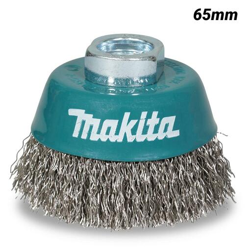 Makita D-77431 65mm x M14-2 Stainless Steel Cup Brush Crimped Suits 115/125mm Angle Grinders