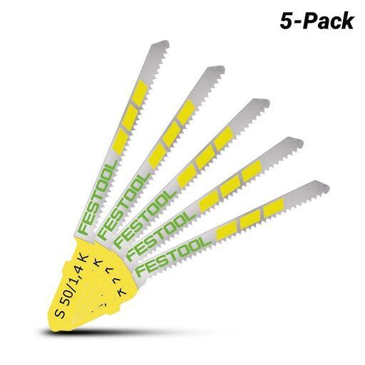 Festool S 75/1.4 K/5 (204267) 5-Pack 75mm x 1.4mm Curved Cut Jigsaw Blade