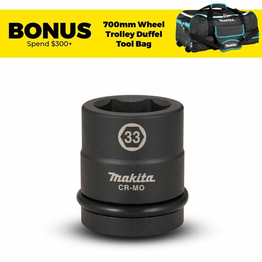 Makita E-24549 1" Square Drive 33mm x 63mm Impact Socket