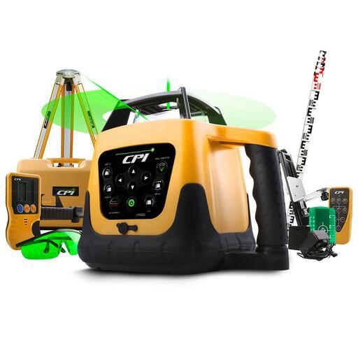 CPI CPI505G-KIT Industrial Green beam Rotary Laser Level With Tripod & Staff Kit