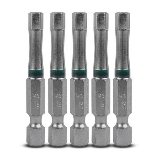 Xtorque 5PKHT550 50mm Hex Tamper Head Torsion Driver Bit - 5 Pack