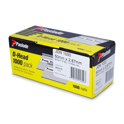 Paslode B20446 1000 Pack 50mm x 2.87mm Bright D Head Framing