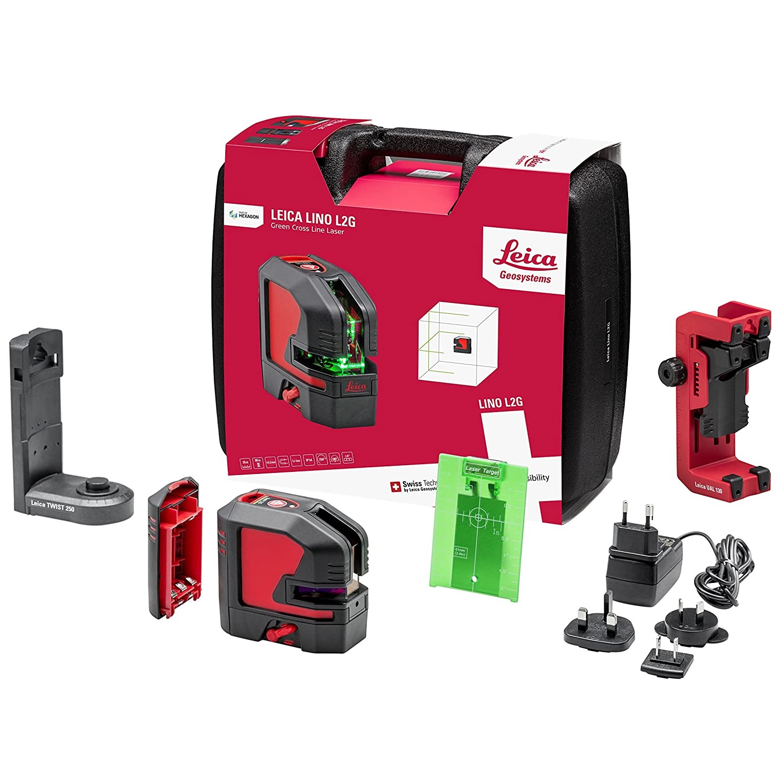 Leica Lino L2G Green Beam Cross Line Laser Level Kit 864420