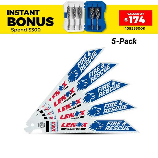 Lenox 20562610R 150mm 10TPI Reciprocating Bi-Metal Saw Blade - 5 Pack