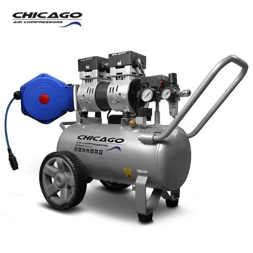 Chicago Air HUSH30-H 30L Aluminium Silenced Air Compressor with 6m Puma Hose