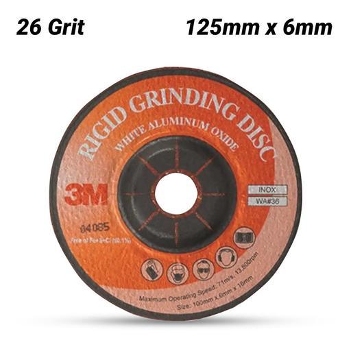 3M XC002058771 125mm x 6mm 36 Grit White Aluminium Flexible Rigid Grinding Disc