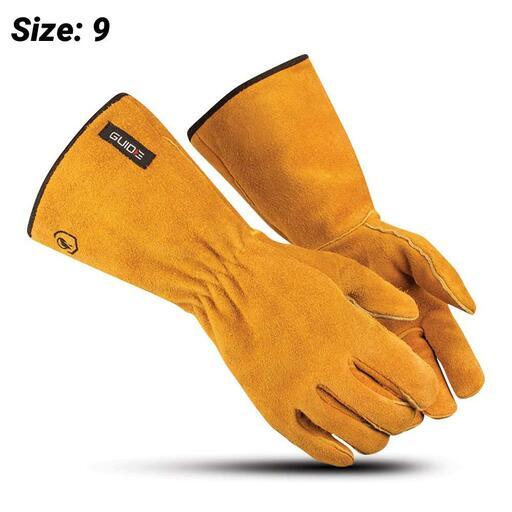Guide G3569-09 Cow Split Leather Welding Gauntlet Gloves (SIZE 9 - LARGE)