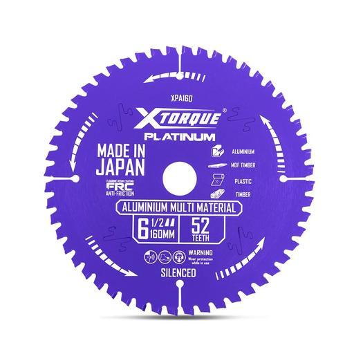 Xtorque XPA160 Platinum 160mm (6-1/2") 52-Teeth Aluminium Multi Material Carbide Tipped Saw Blade - MADE IN JAPAN