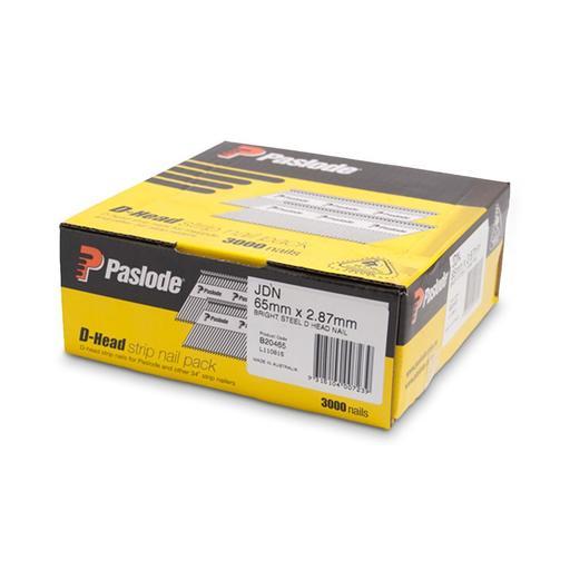 Paslode B20465 3000 Pack 65mm x 2.87mm Bright D Head Framing Nails