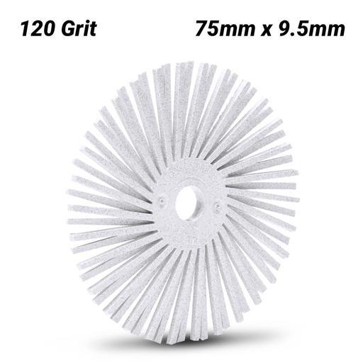 3M 61500139417 75mm x 9.5mm Scotch-Brite 120 Grit Angled Radial Bristle Disc