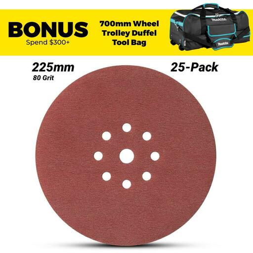 Makita B-68395 25-Pack 225mm (8-3/4") 80 Grit Drywall Sanding Disc