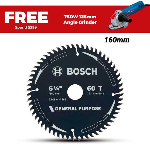 Bosch GP WOOD H 160X25,4-6 (2.608.644.562) EXPERT 160MM 60T General Purpose Wood Circular Saw Blade