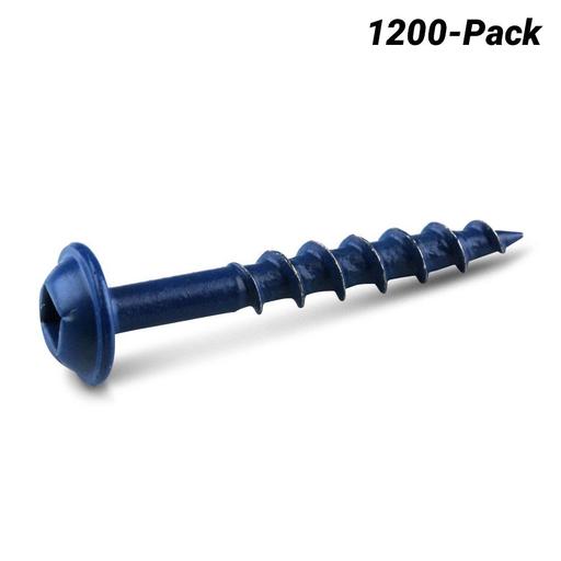 Kreg KR-SMLC125B-1200 1200-Pack 32mm (1-1/4") Coarse Thread Blue Kote Pocket Screws