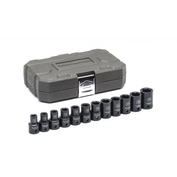 12 Pc. 1/2" Drive 6 Point Standard Impact Metric Socket Set