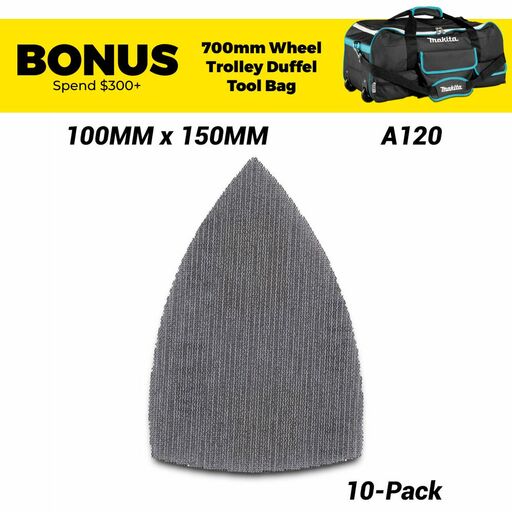 Makita D-78900 10-Pack 100mm x 150mm A120 Grit Mesh Sanding Delta Sheets