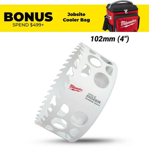Milwaukee 49560742 102mm (4") HOLE DOZER Carbide Teeth Bi-Metal Hole Saw
