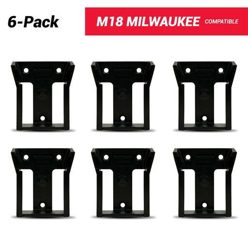 StealthMounts BM-MW18-6 M18 Milwaukee 6-Pack Black Battery Mounts