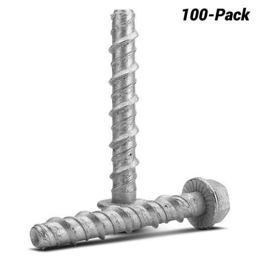 Fixed Fasteners F860GB 100-Pack 8 x 60mm Hex Flange Galvanised Concrete Screw Bolts