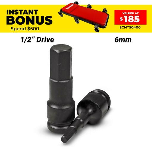 Sidchrome X4H06M 1/2" Drive INHEX 6mm Impact Metric Socket