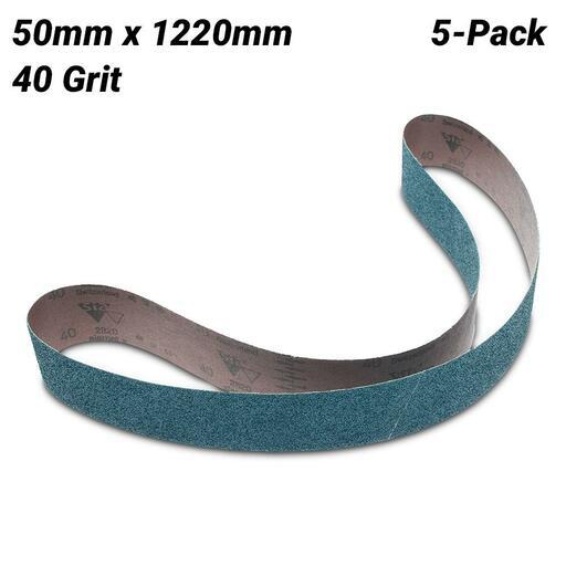 Sia Abrasives F03E0044YW 5-Pack 50mm x 1220mm P40 Zirconia Alumina Sanding Belt