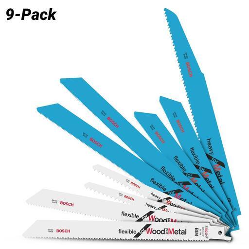 Bosch RB - 9ER SET (2.607.010.670) 9-Pack Flexible Metal & Wood & Metal Reciprocating Saw Blades
