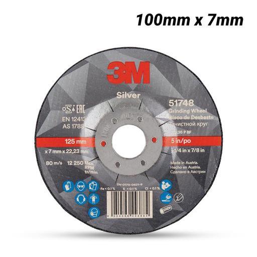 3M UU009014893 100mm x 7mm Silver Rigid Grinding Wheel