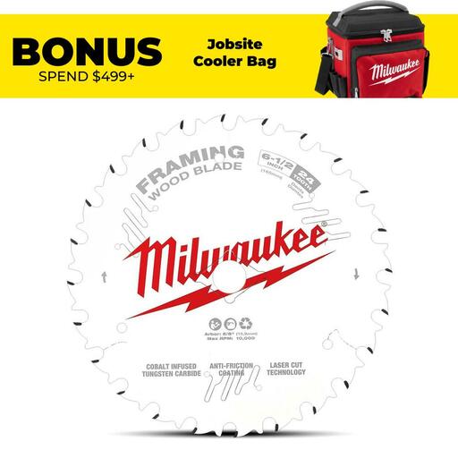 Milwaukee 48418620 Single-Pack 165mm (6-1/2") 24-Tooth Framing Wood Circular Saw Blade