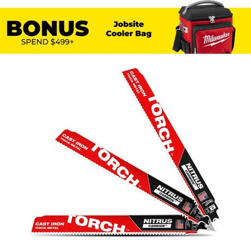 Milwaukee 48005362 3-Pack 230mm (9") 7TPI SAWZALL TORCH Reciprocating Saw Blade with NITRUS CARBIDE