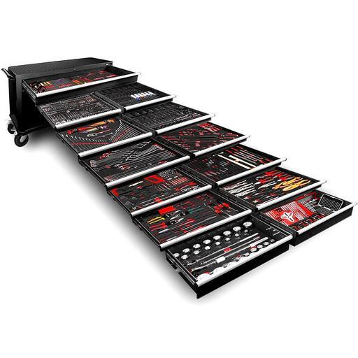 Daytona D1200PSB 1200pce Mechanical Tool Set with 53" 13 Drawer Black Roller Cabinet Tool Trolley