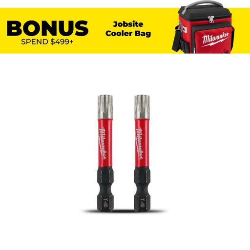 Milwaukee 48324588 2-Pack SHOCKWAVE™ Torx T40 2" x 50mm Power Impact Driver Bit