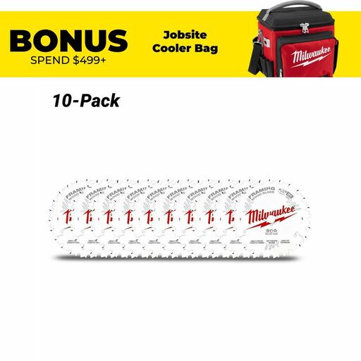 Milwaukee 48418620x10 10-Pack 165mm (6-1/2") 24-Tooth Framing Wood Circular Saw Blade