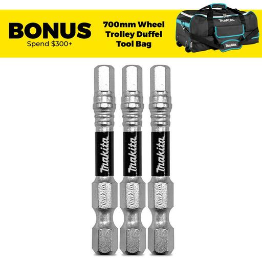 Makita E-19423 3-Pack 50mm (2") 5 HEX Head Impact XPS Driver Bit