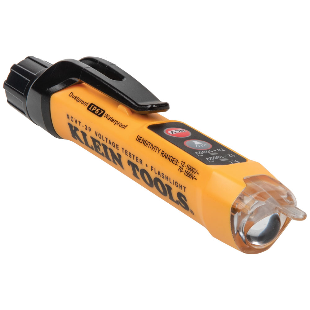 KLEIN Tools A-NCVT-3P Dual Range Non-Contact Voltage Tester with Torch, 12 – 1000 VAC
