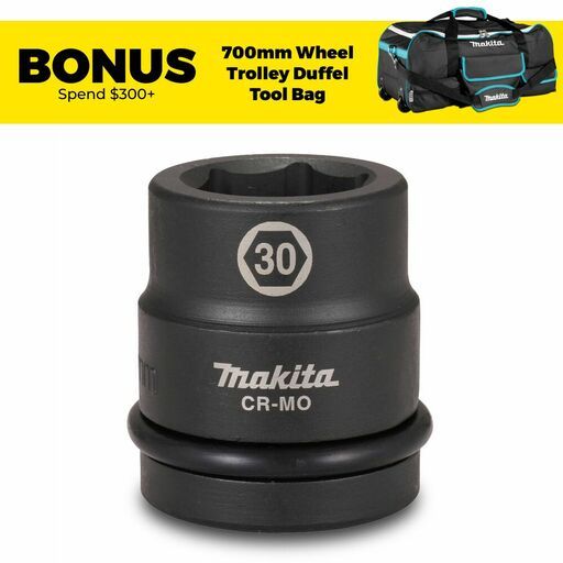 Makita E-24527 1" Square Drive 30mm (2-29/64") Impact Socket