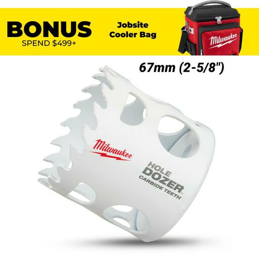 Milwaukee 49560729 67mm (2-5/8") HOLE DOZER Carbide Teeth Bi-Metal Hole Saw