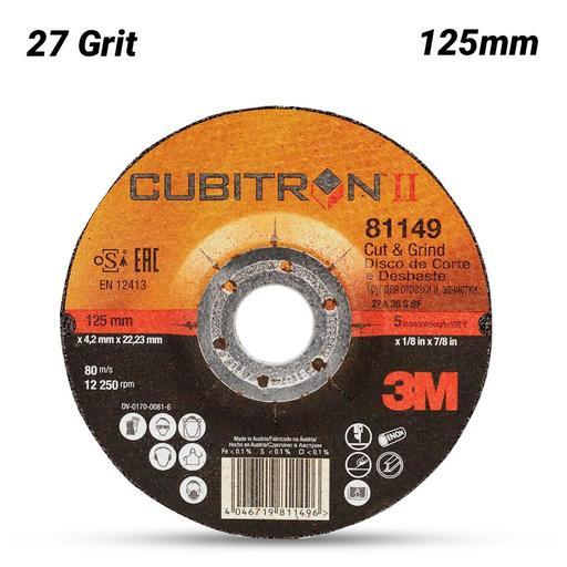 3M XC991078285 125mm (5") Cubitron II T27 27 Grit Cut and Grind Wheel