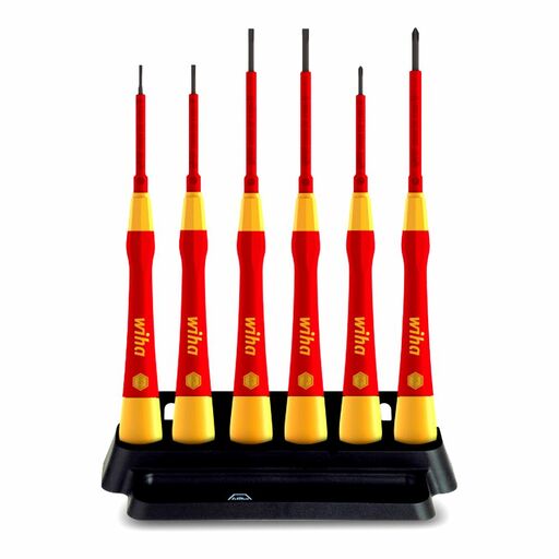 Wiha 42989 7pce Slotted, Phillips PicoFinish® Electric Fine Screwdriver Set