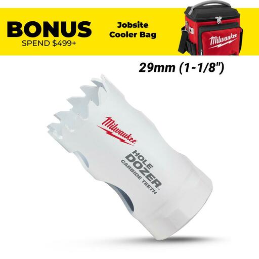 Milwaukee 49560708 29mm (1-1/8") HOLE DOZER Carbide Teeth Bi-Metal Hole Saw