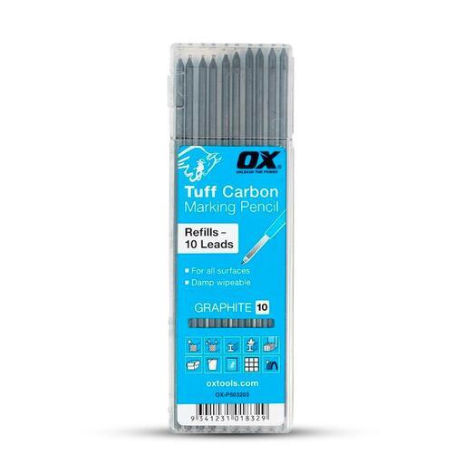 OX Tools OX-P503203 10-Pack Tuff Carbon Marking Pencil Graphite Lead Refills
