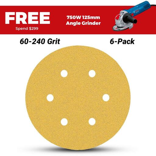 Bosch 2.608.900.822 EXPERT 6-Pack 150mm (6”) 60-240 Grit C470 Sandpaper Sanding Disc