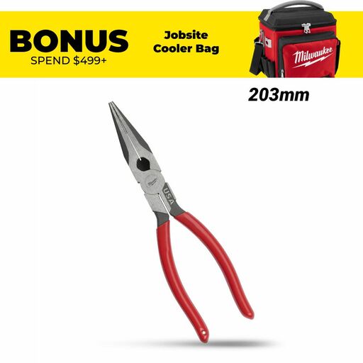 Milwaukee MT505 203mm (8") Long Nose Pliers - MADE IN USA