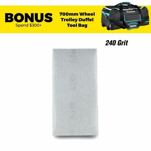 Makita D-78863 10 Pack 93mm x 185mm A240 Grit Mesh Sanding Pack