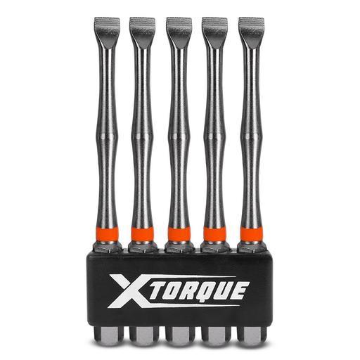 Xtorque 5PKSL675 SL6 75mm Slotted Head Torsion Driver Bit - 5 Pack