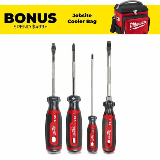 Milwaukee MT200-4 4pce Screwdriver Kit with Cushion Grip