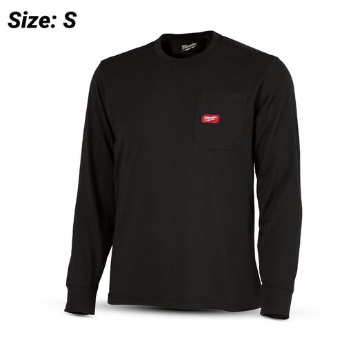 Milwaukee 606BS GRIDIRON Pocket Tee Long Sleeve Black - (SMALL)
