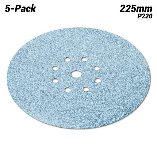 Festool STF D225/8 R220 GR/5 (275641) 5-Pack 225mm (8-3/4") 8 Hole P220 Grit Granat Abrasive Discs