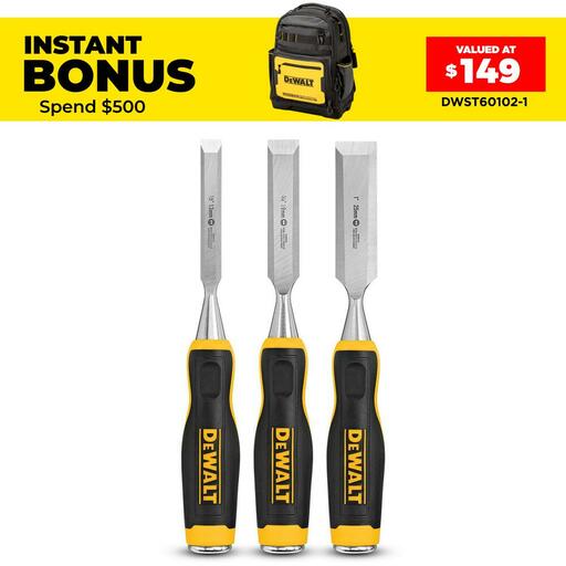 DeWalt DWHT16862 3pce Wood Chisel Set