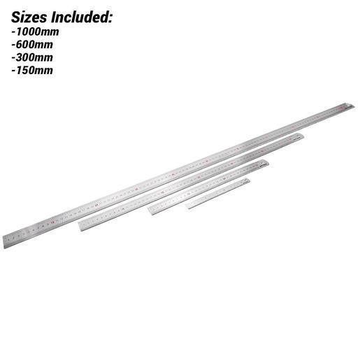 Daytona DMR4PK 4-Pack Stainless Steel Double Sided Metric & Imperial Rulers