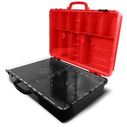 Xtorque XCAS2 Storage Organiser Red/Black Box with Clear Covers
