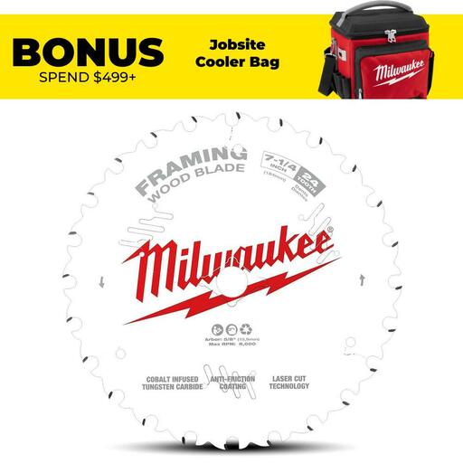 Milwaukee 48408720 184mm (7-1/4") 24-Tooth Framing Wood Circular Saw Blade